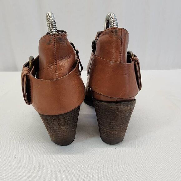 Steven By Steve Madden Women Sz 6.5 Brown Leather Buckle Ankle Fashion Boot Boot - Picture 5 of 11